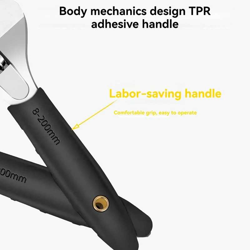 Premium-Ratchet Adjustable Wrench Self-Tightening Adjustable Wrench Multi-Function Large Opening Bathroom Wrench