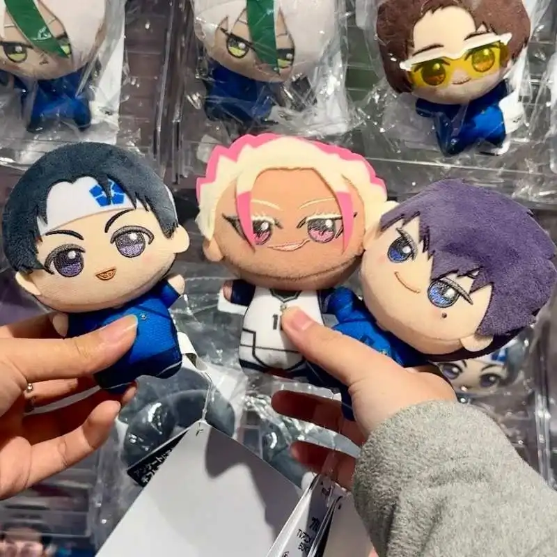 Serrure bleue Hiori Isagi Yoichi Nagi Seishiro Mikage 10cm poupée en peluche moelleux Maumet porte-clés pendentif marionnette charme Anime Fans cadeaux