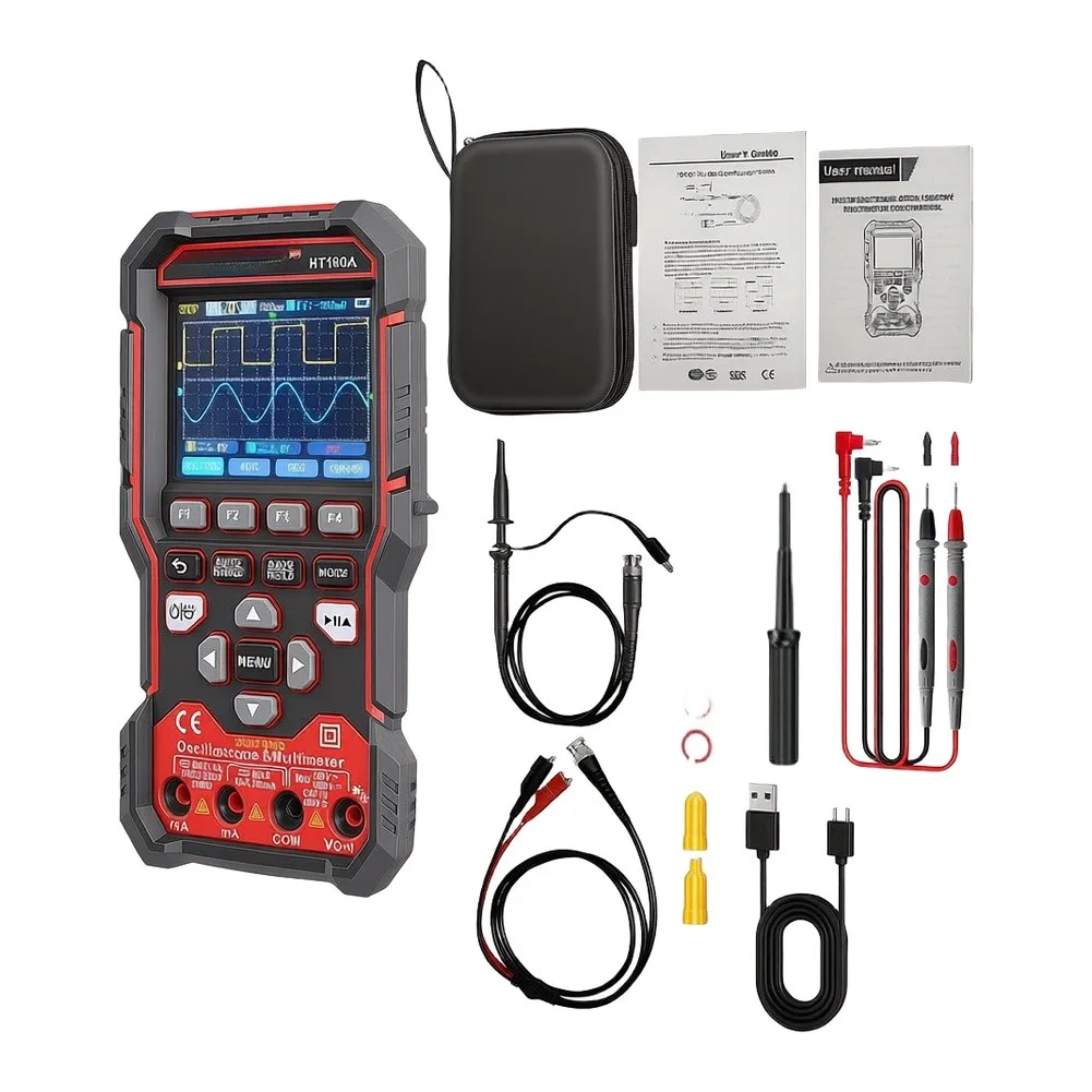 For R D Signal Simulation Black And Red 3-in-1 Oscilloscope Dual-channel Oscilloscope Device High-speed Sampling