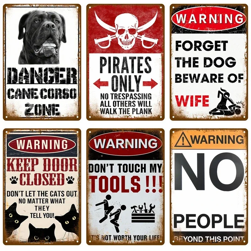 2028 HD Metal Tin Sign Vintage Funny Warning Humor Wall Decor for Home Garage Man Cave Decoration