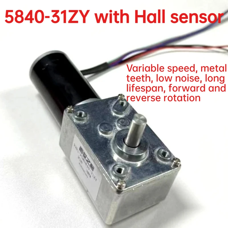 Motor with encoder, geared speed sensor, self-locking motor 5840-31ZY, DC reduction motor with Hall effect sensor