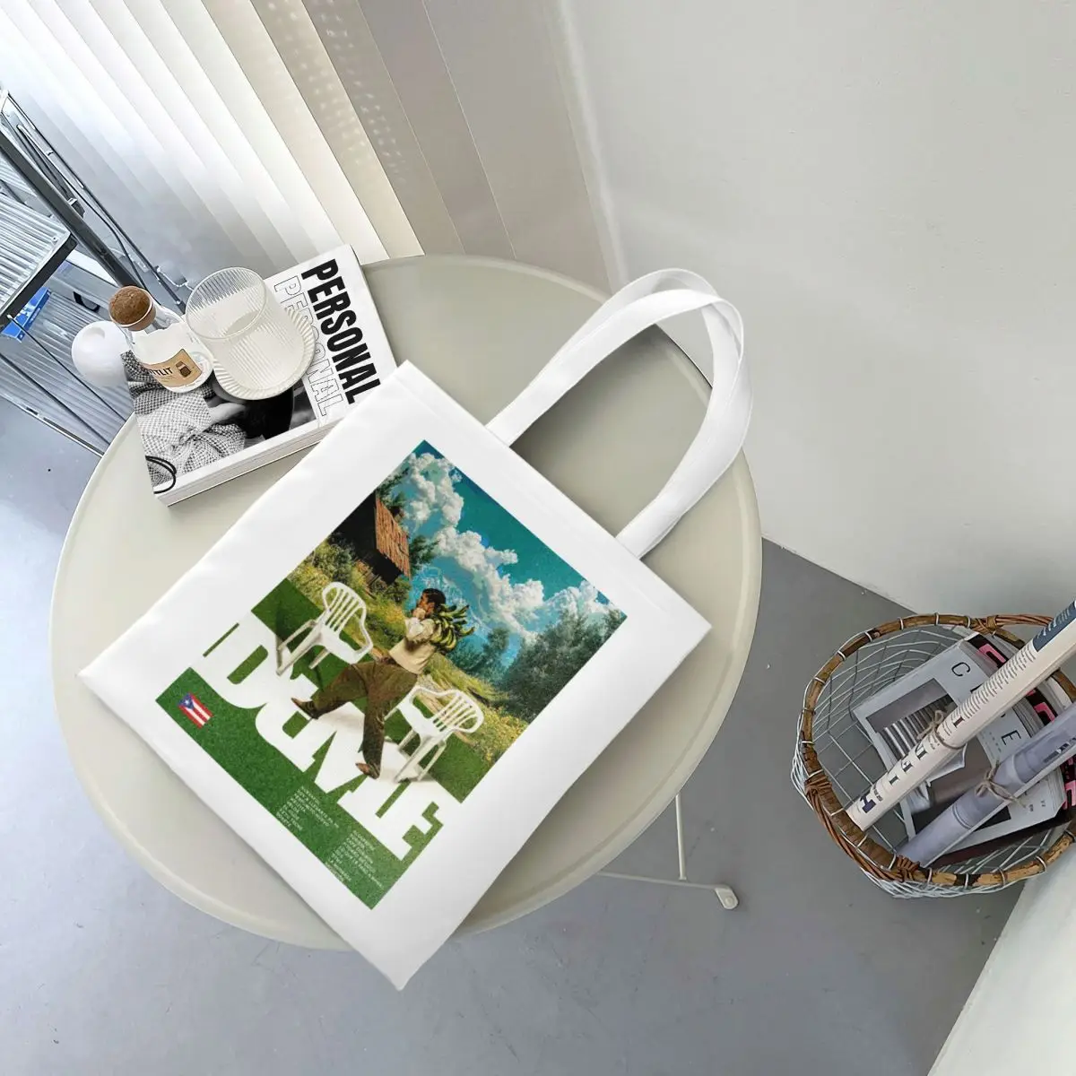 النساء الرجال ريترو ستايل باد الأرنب حمل الحقائب قماش بورتوريكو حقيبة تسوق لحقائب اليد للتسوق