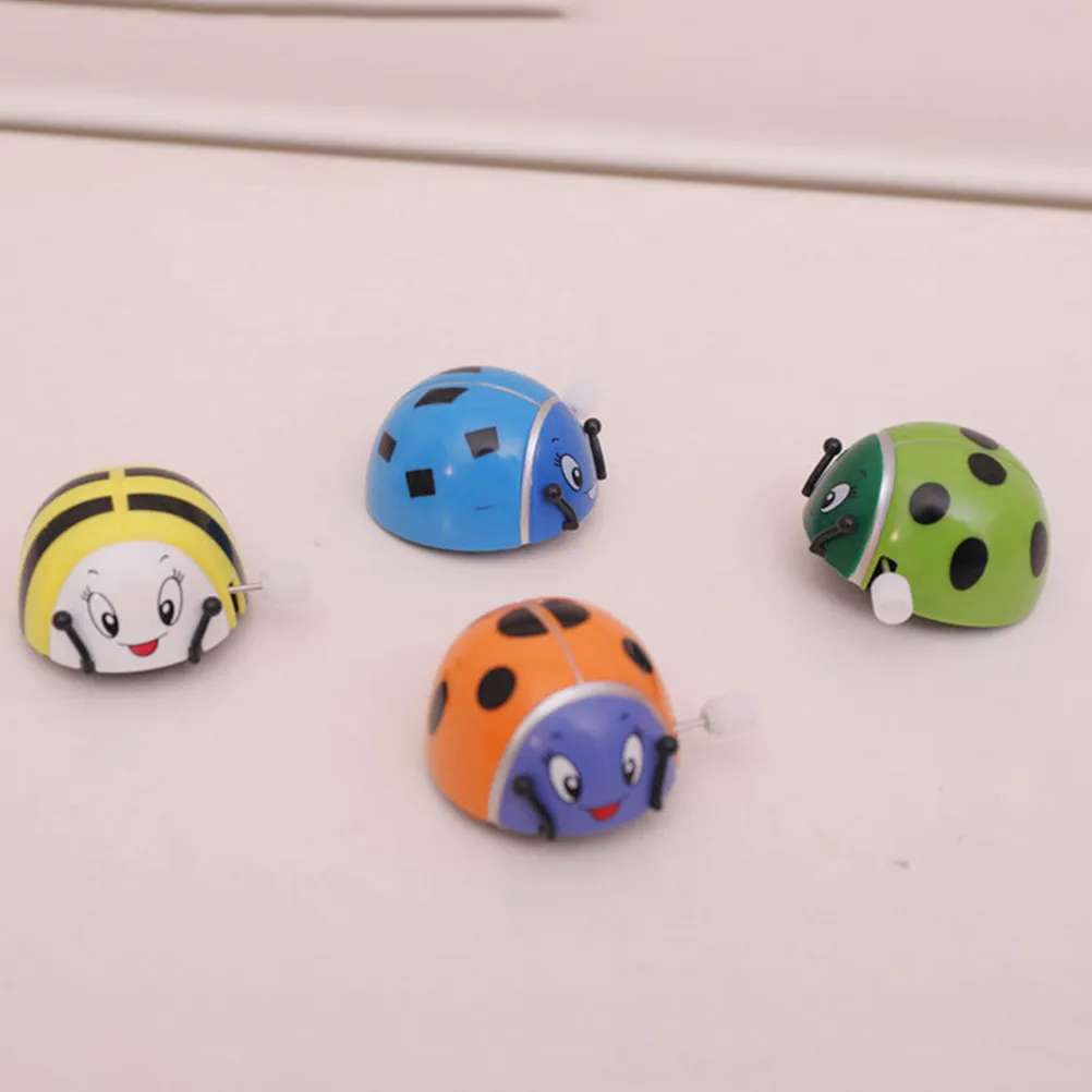 Wind Up Ladybird Toys 8 Pack Clockwork Rotating Insect Playset for Kids Educational Party Gifts