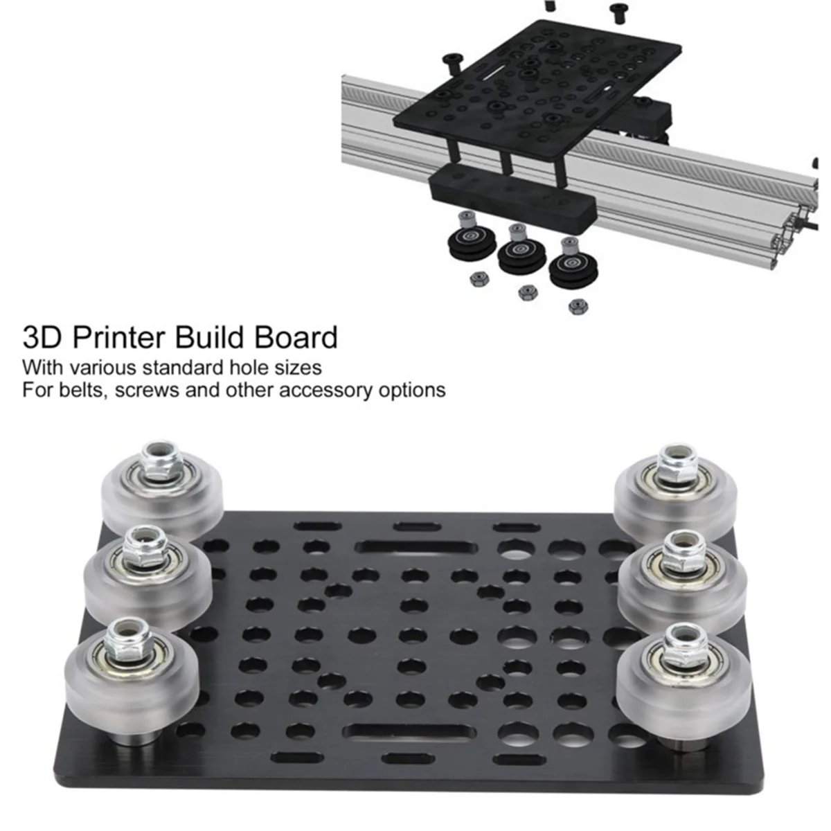 Juego de pórtico con ranura en V, placa de pórtico de 20-80mm con ruedas para perfiles de aluminio con ranura en V, enrutador CNC y pieza de impresora 3D-B