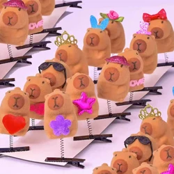 Lots Funny Spring Kapibala Hair Clip Fashion Children 3D Animal Plush Hairpins Duckbill Clips Adult Stress Relief Headdress Gift