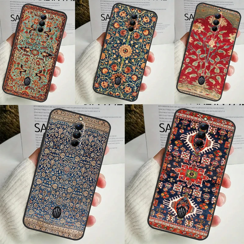 Persian Carpet Floral Pattern Case For ZTE Nubia Red Magic 8 Pro 8S Pro Plus RedMagic 9 Pro Plus 6 7 6S 7S 6R 5S 5G Cover