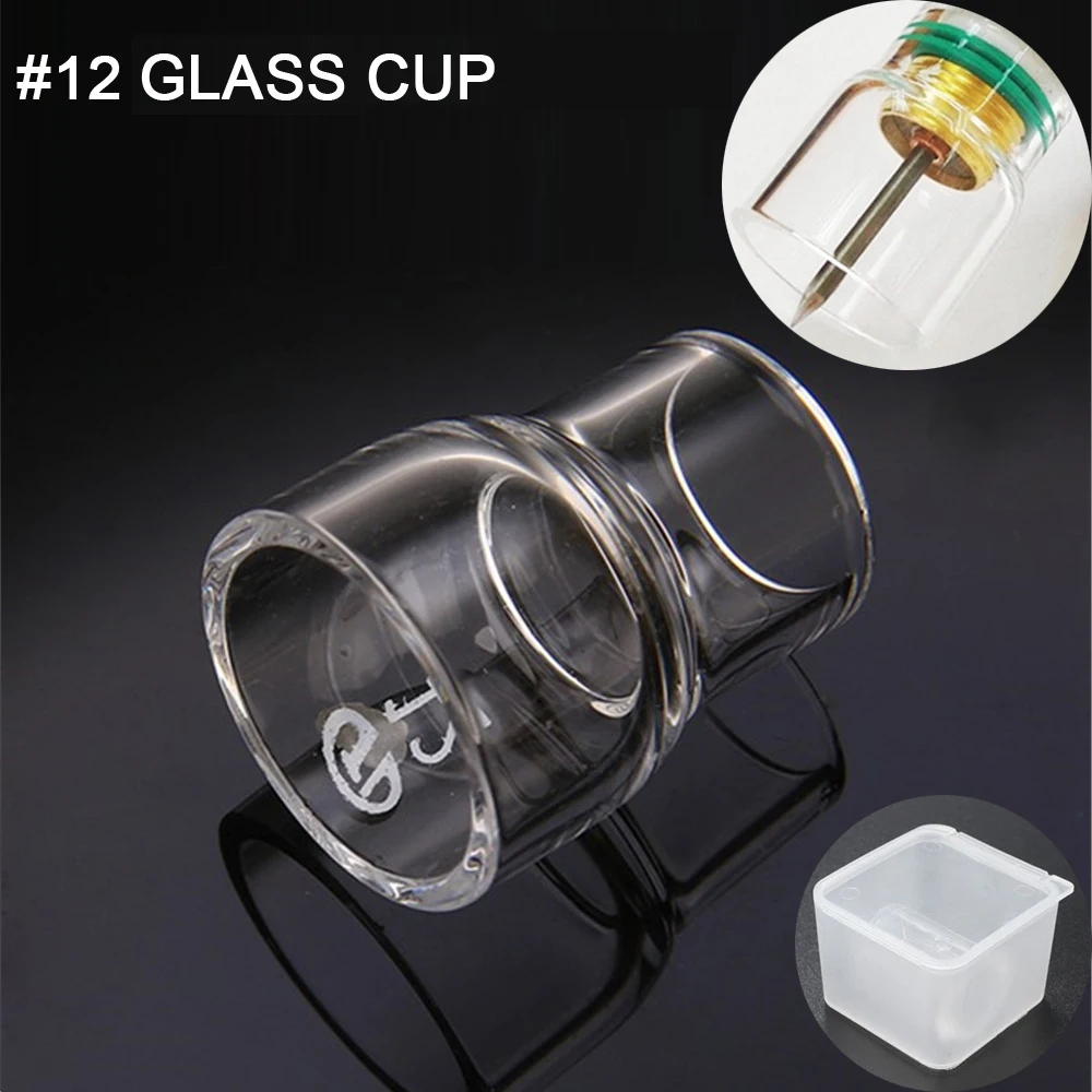 #12 Clear Glass Cup Welding Stubby Gas Lens Heat Resistant Cup For Tig WP9 WP17 WP18 WP20 WP26 Torch Welding Accessories