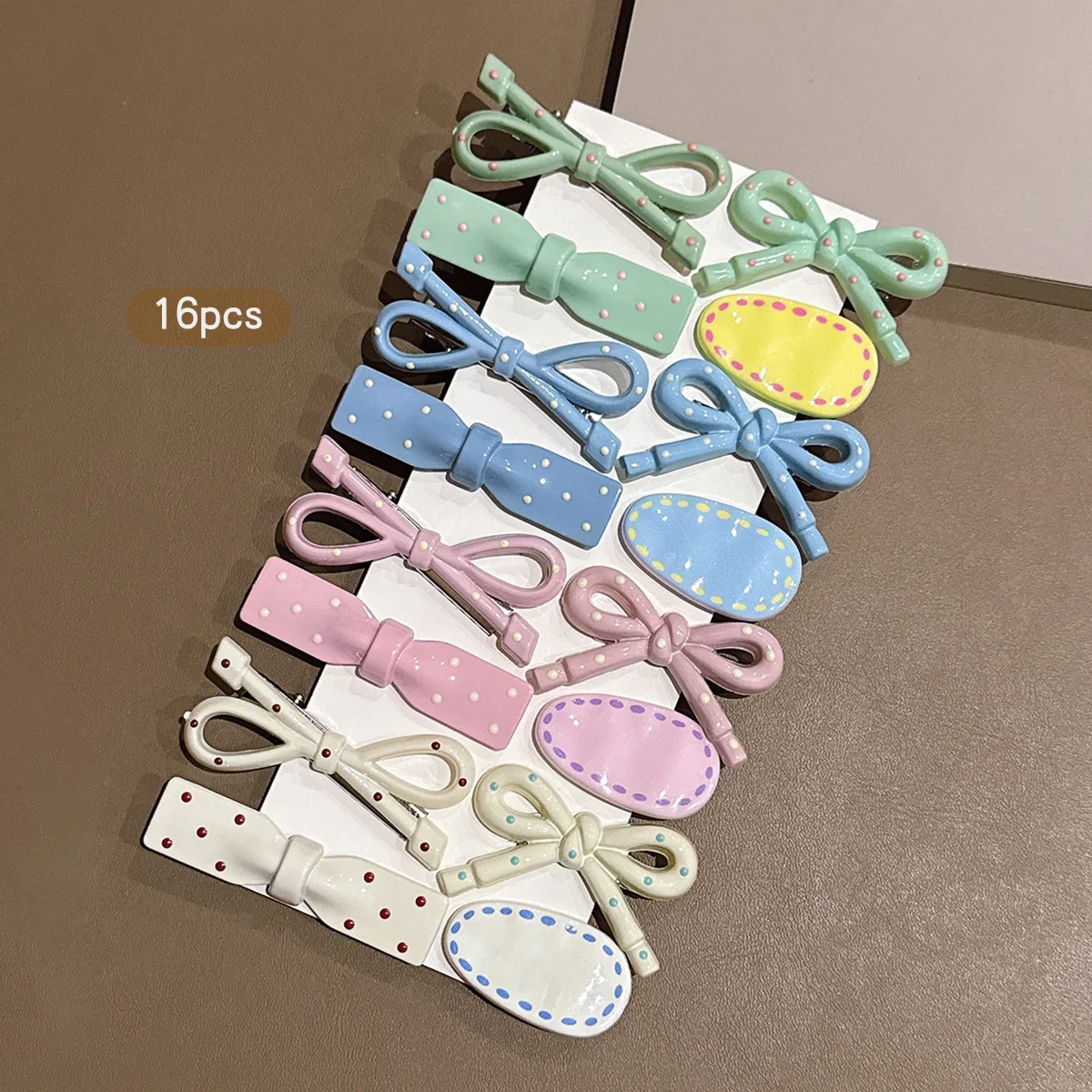 16 farbenfrohe, schlichte Haarspangen im koreanischen Stil mit einem süßen und stilvollen Design, geeignet für den täglichen Gebrauch als Kopfschmuck. – Detail 2