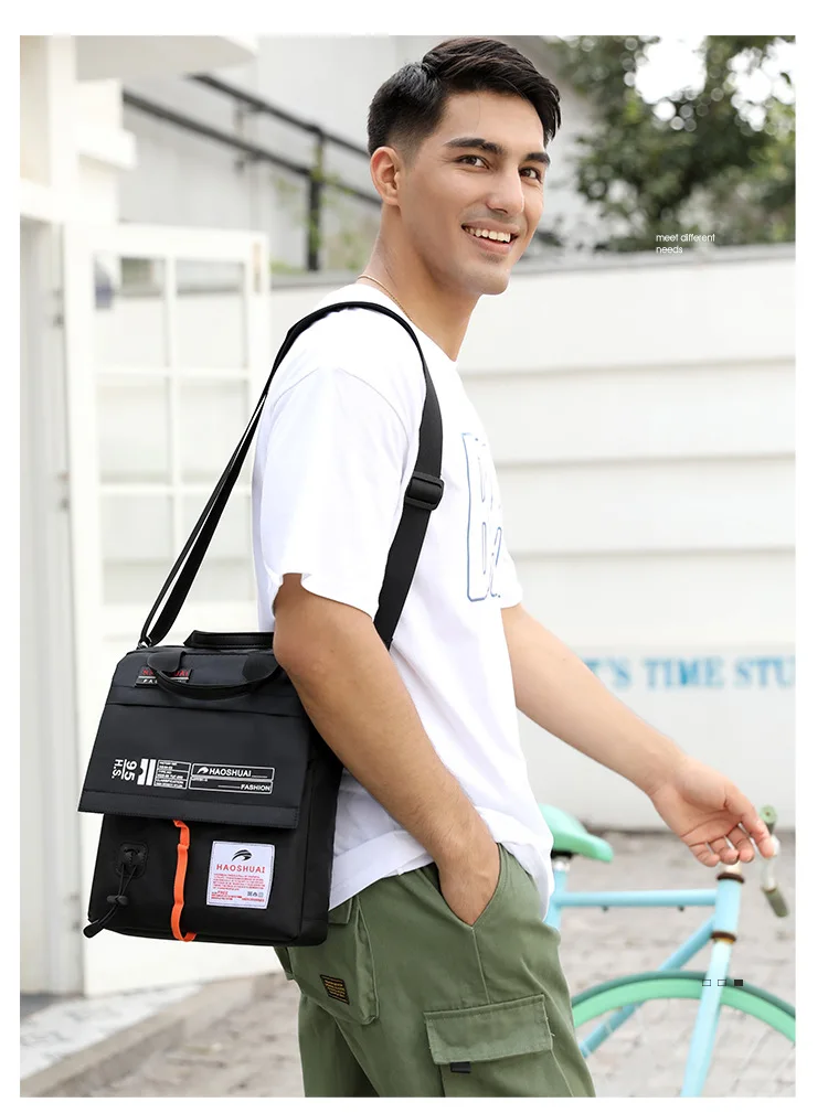 Men's Outdoor Travel Waterproof Nylon Crossbody Bag Urban Simple Style Handheld Shoulder bags Daily Match Lightweight Design sac