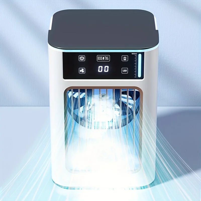 Xiaomi Mini Desktop Humidifying Air Conditioner Fan Usb Rechargeable Portable Desktop Mist Spray Cooling Fan for Home or Office