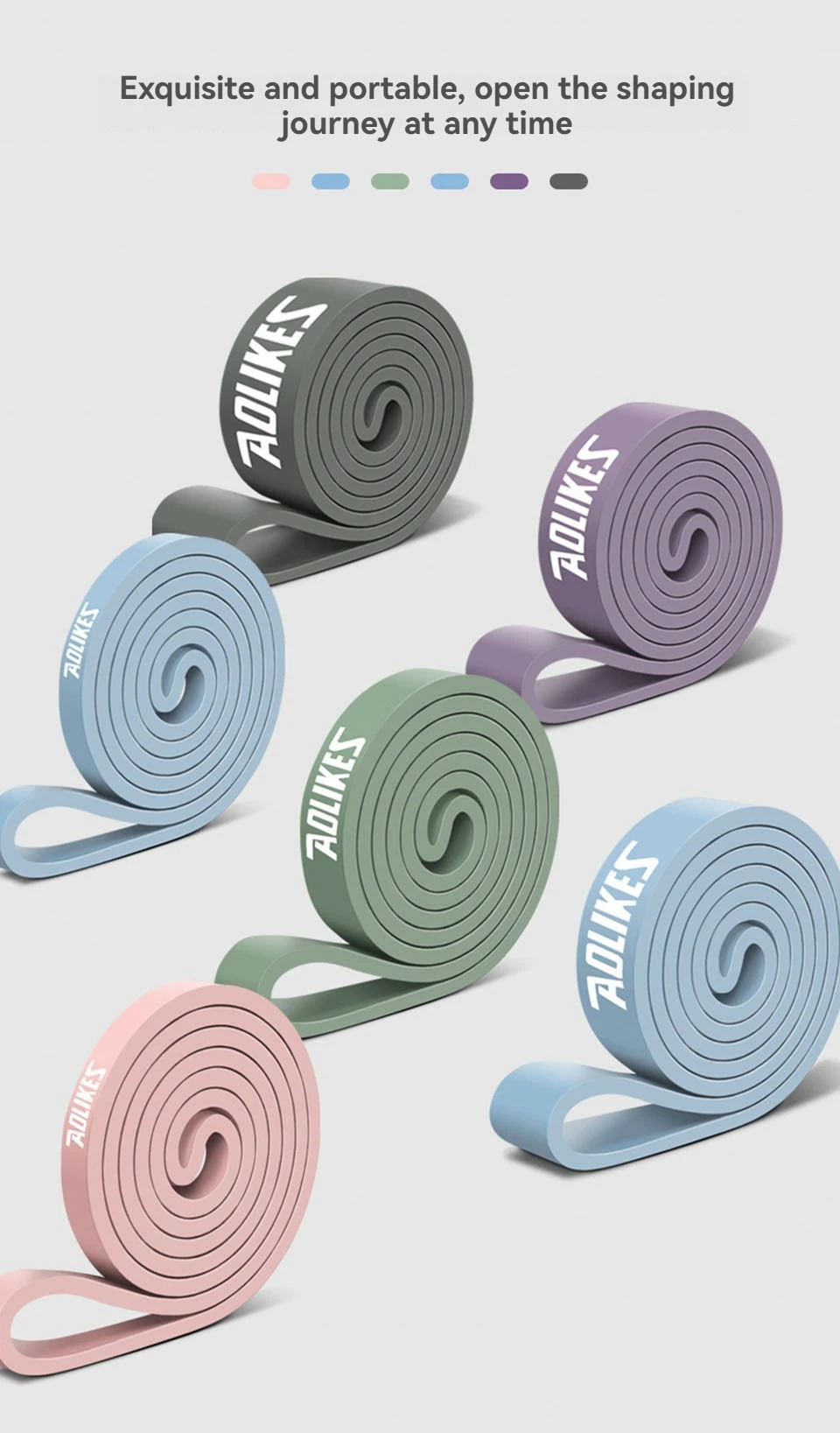 AOLIKES Widerstandsband, hochziehbares Hilfsband, Stretchband, Widerstand, schwere Trainingsübung für Physiotherapie, Heimtraining – Detail 24