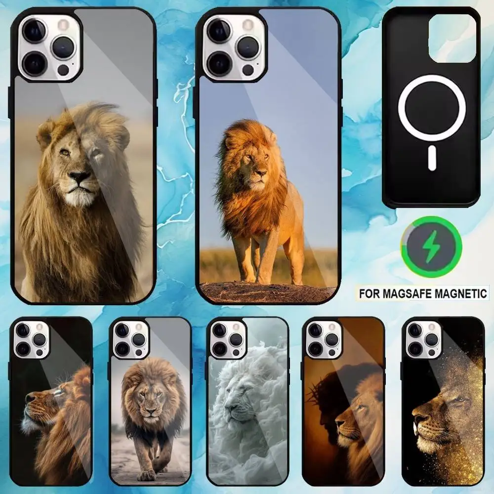 

Lion Alpha Male Cub Phone Case For iPhone17,16,15,14,13,12,11 Plus,Pro Max Magnetic For Magsafe Wireless Charging