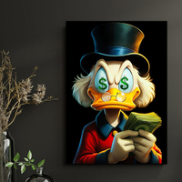 Graffiti Donald Duck Art Poster Canvas Painting Successful Duck Prints Poster Money Wall Art Canvas Painting Decoration