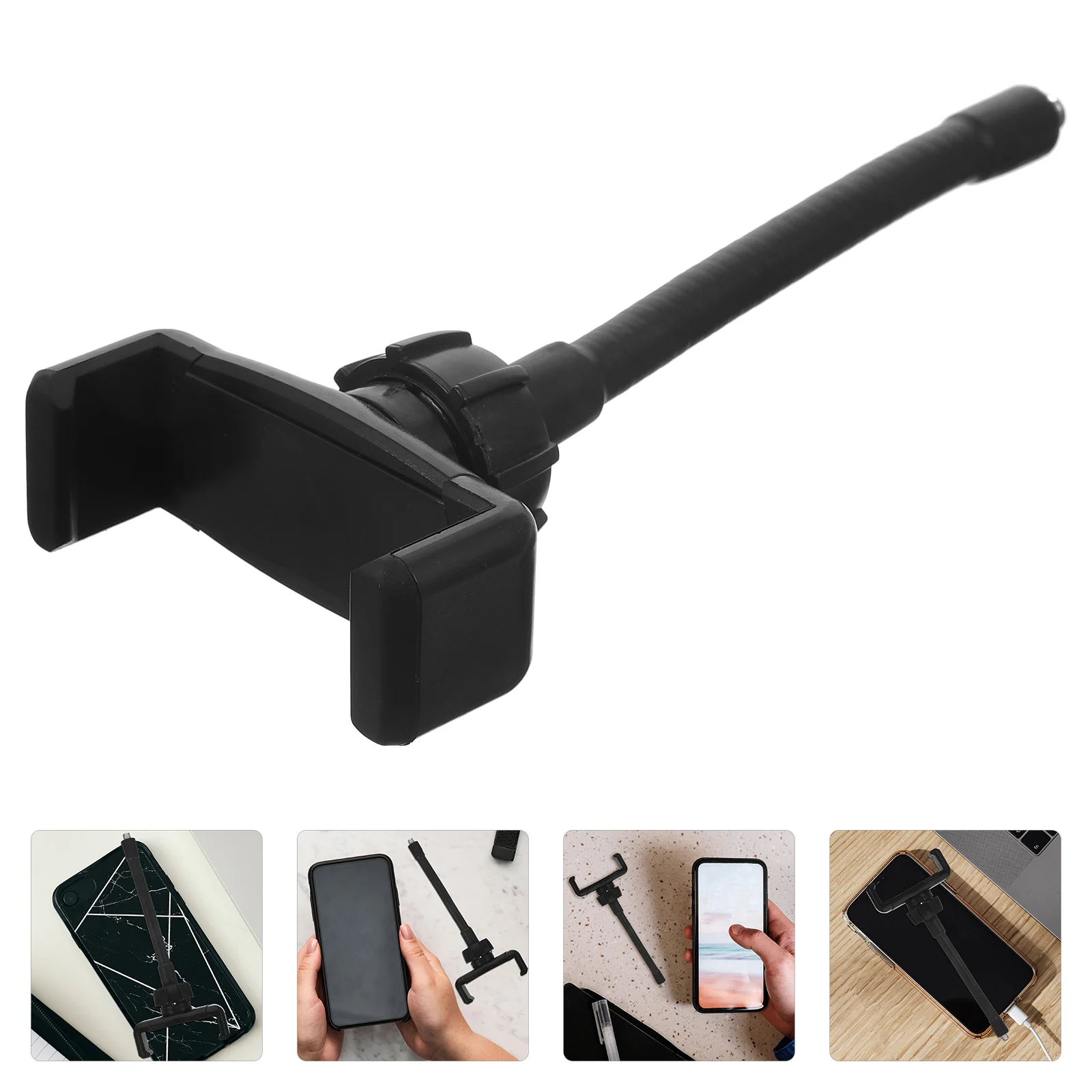 

3 Pcs Hanger Hose Phone Clip Flexible Mobile Stand Cell Wireless Gooseneck Clamp Black Rotating Mount for Travel