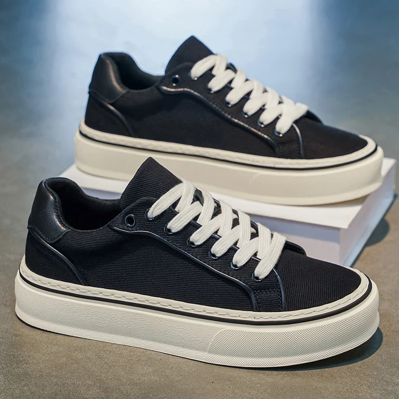 Men's 2026 New Autumn Breathable Versatile Canvas Shoes Thick Bottom Casual Board Shoes Internet Celebrity Small White Shoes ...