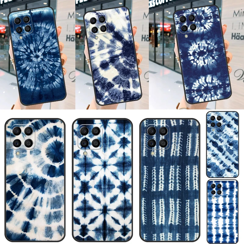 Shibori indigo Tie Dye Case For Samsung Galaxy M11 M12 M13 M14 M20 M21 M23 M31 M32 M33 M51 M52 M53 M54 M31s Cover