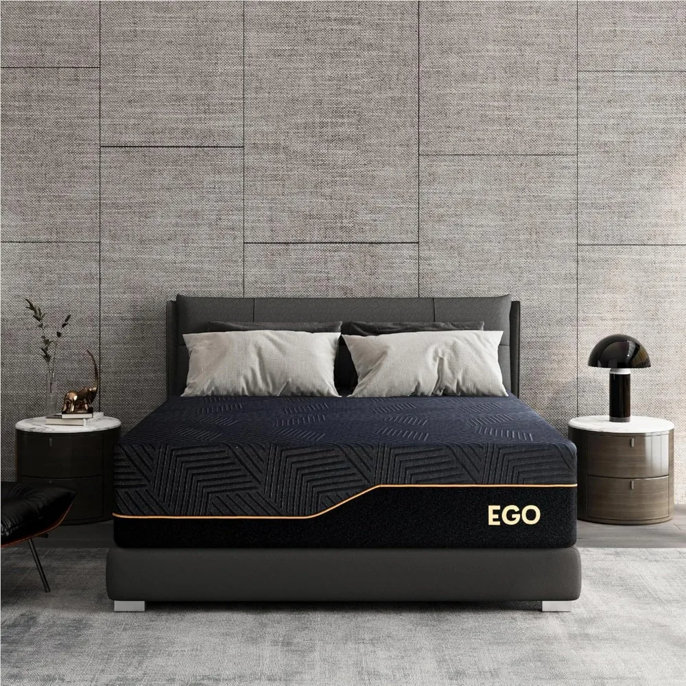 Bed Mattresses Cooling Knit Fabric Cover Mattress Queen 14 Inch Memory Foam Mattress in a Box Black 80”x60” Folding Inflatable