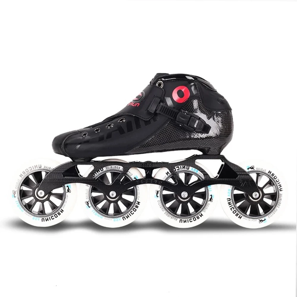 CITYRUN อินไลน์ Speed Roller Skates คาร์บอนไฟเบอร์รองเท้าล้อ PU การแข่งขันระดับมืออาชีพรองเท้าสเก็ต