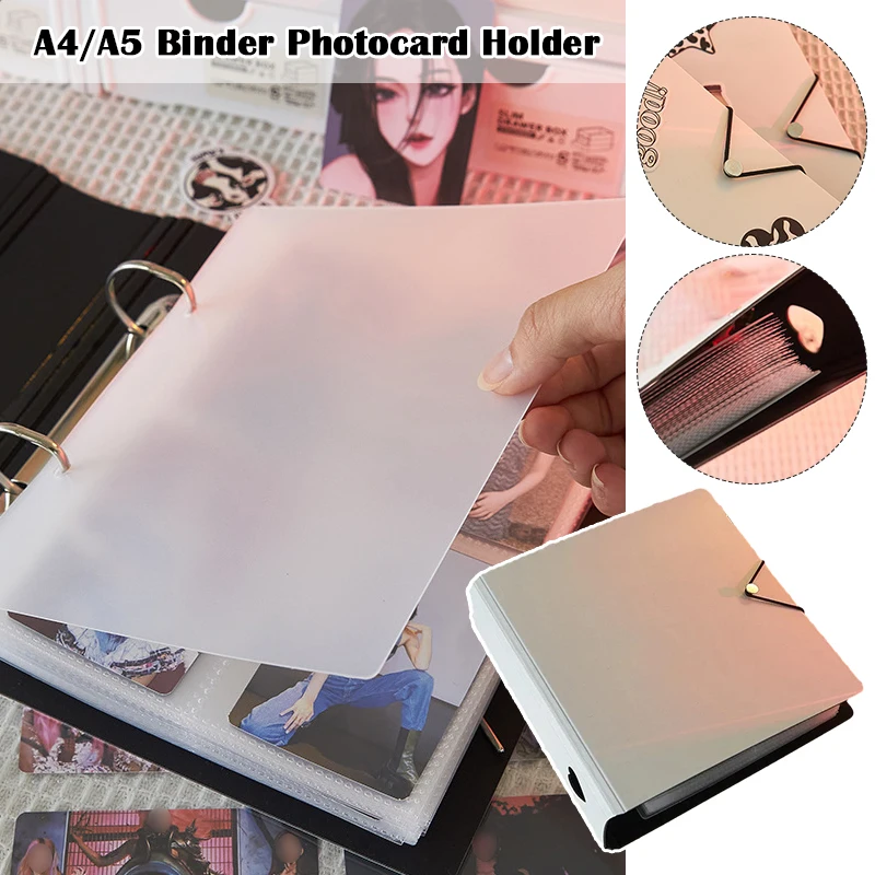 binder photocard titular tampa de armazenamento de cartoes 50 pagina interna kpop album de fotos photocards coletar artigos de papelaria a4 a5 01