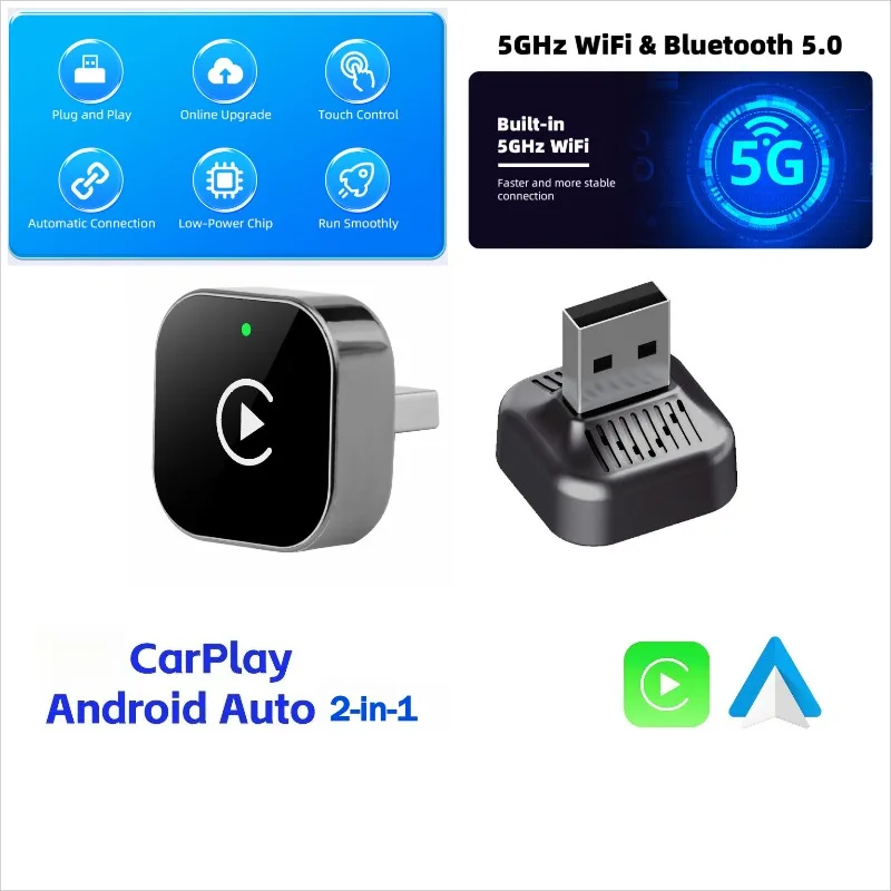 

Автомобильный игровой адаптер, беспроводной Android Auto AI Smart Box, интеллектуальные системы для проводов CarPlay, автомобильный автопривод, ультра мини-беспроводной привод