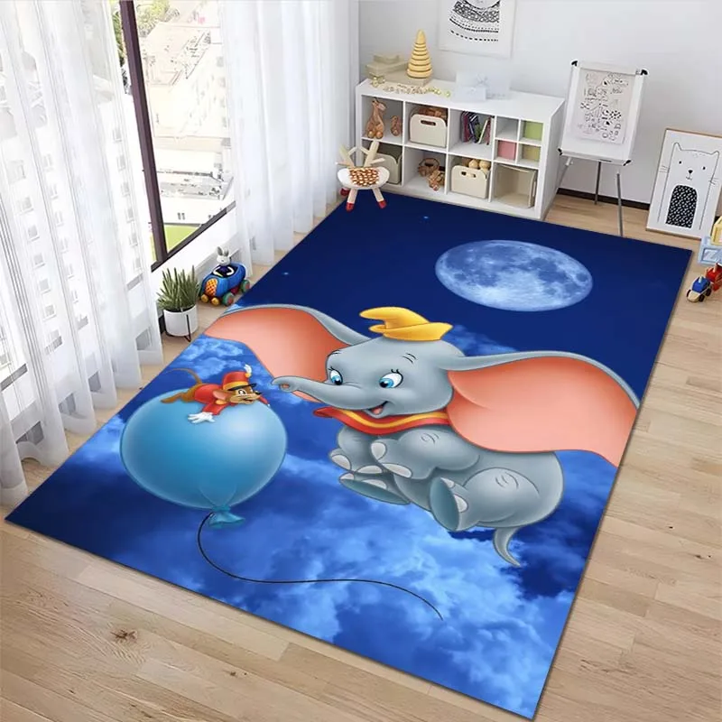 

3D Printing Cartoon Dumbo Carpet Children's Room Bedroom Living Room Rugs and Anti -bathroom Cushions