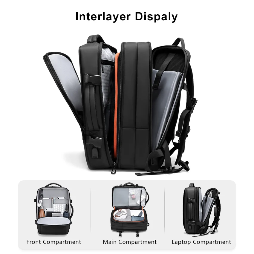 Imagem -04 - Grande Capacidade Mochila de Negócios com Porta de Carregamento Usb para Homens e Mulheres Laptop Bolsa Mochilas de Viagem 17