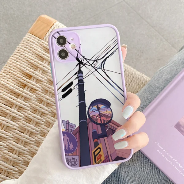 Japanische Anime-Malerei-Hauslandschaft Handyhülle für iPhone 16 15 Plus X XR XS Max 17 16 15 13 12 11 14 Pro Max Harte Matte Hülle – Detail 6