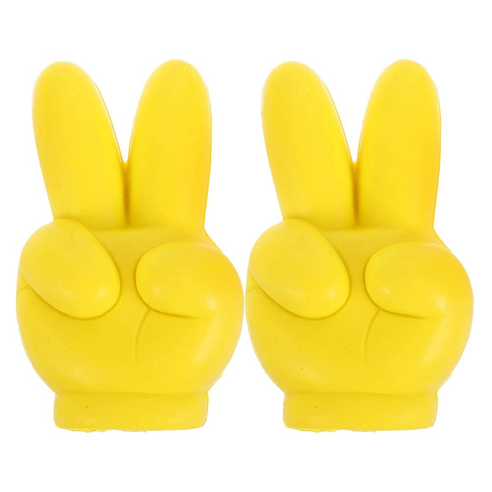 

2Pcs Yellow Car Antenna Balls Toppers Universal Roof Decorative Accessories Exterior Auto PU Material Vehicle Decor