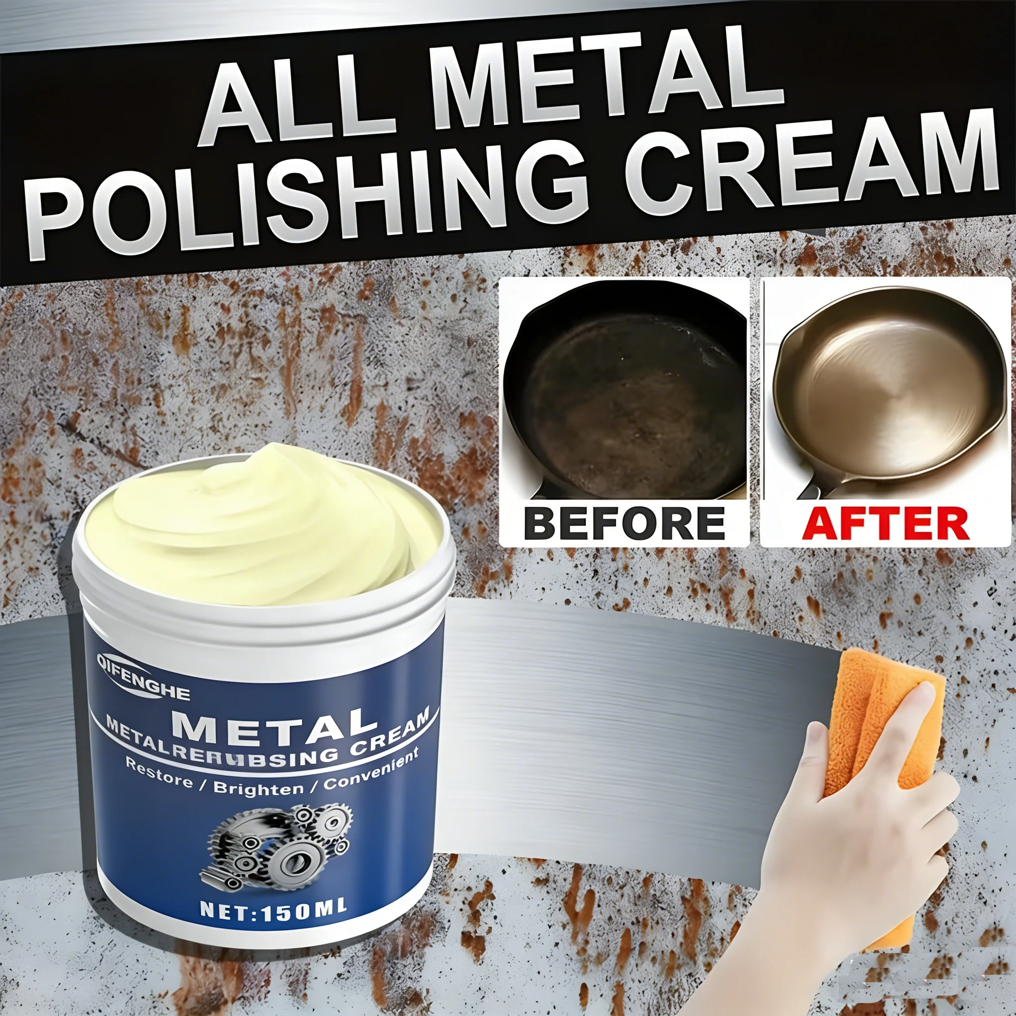 Metal Refurbishing Cream 150ML - Furniture Hardware Cleaner ulasan dan harga