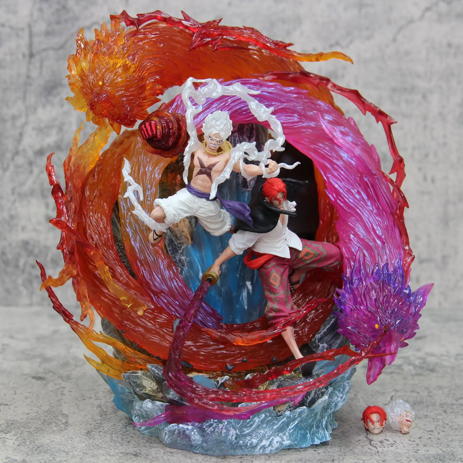 

Аниме One Piece niknikou Luffy & Red Hair Shanks Battle Ver. Экшн-фигурка из ПВХ GK Статуя Коллекционная модель детские игрушки куклы Подарки 23 см