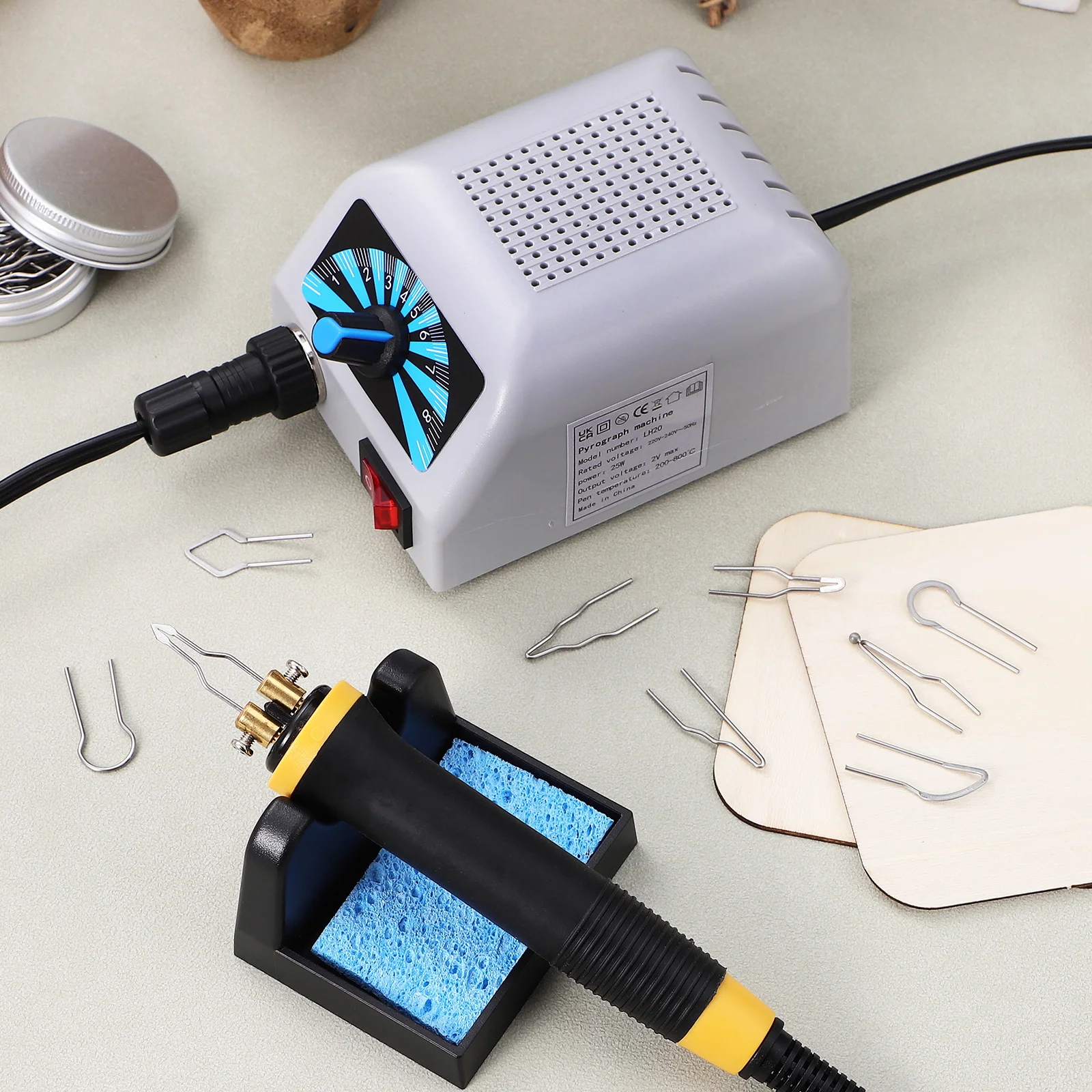 

Professional Pyrography Wood Burner Pen Kit Ergonomic Handle for Detailed Engraving Embossing Wood Paper Art Tool Set