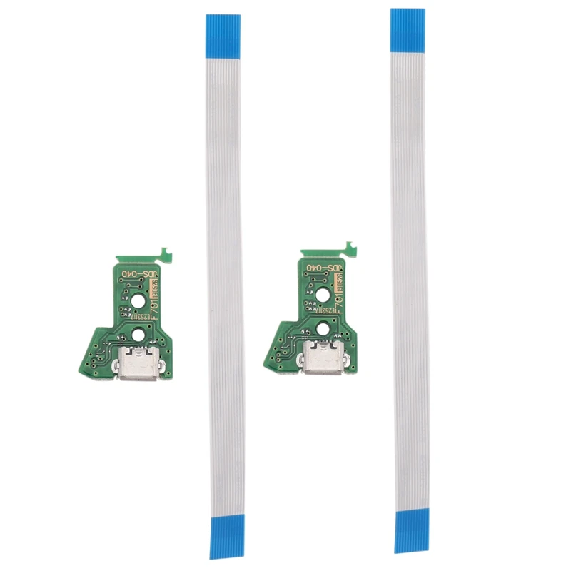 Y44A 2X JDS-040 Micro-USB Charging Socket Circuit Board 12-Pin Cable Port for PS4 Controller