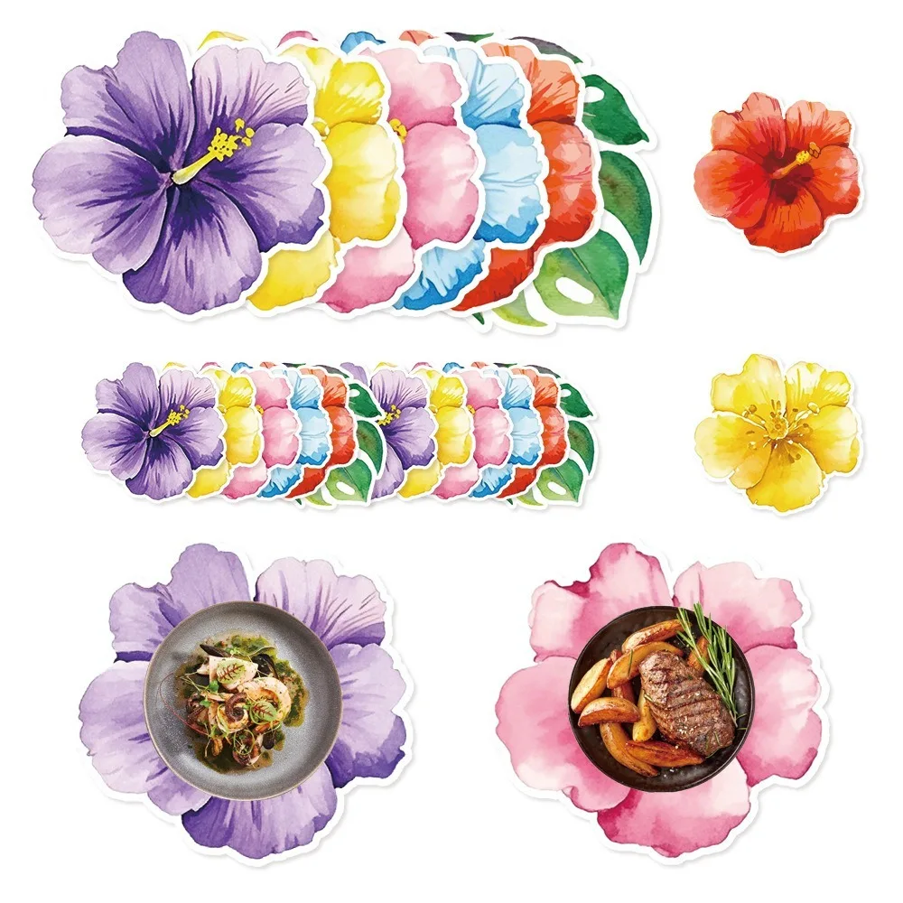 

25pcs Atmosphere Decoration Cartoon Disposable Placemats Set Paper Vibrant Colors Cup Mat Eco-Friendly Meal Mat Baby Shower