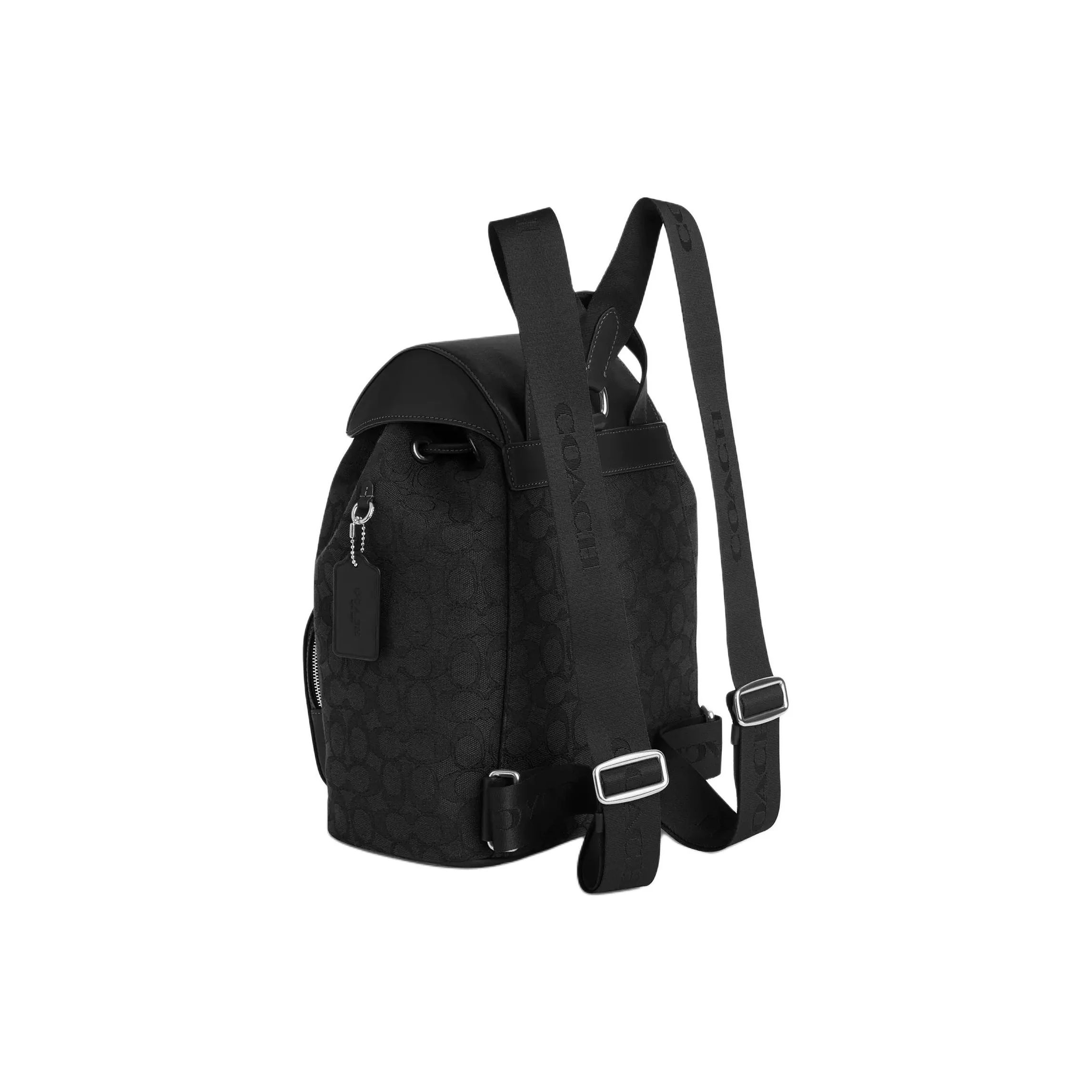 COACH PACE Jacquard With Calfskin Backpack Large Women's Black & Silver CT812-SBKBK view 5
