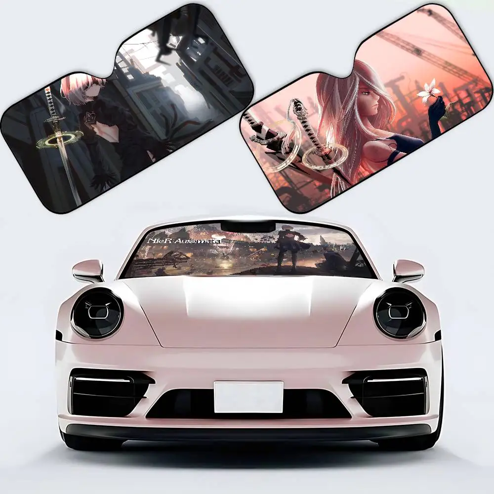 Nier Automata Car Sunshade Car Sunshade يغطي غطاء الزجاج الأمامي العالمي القابل للطي #3