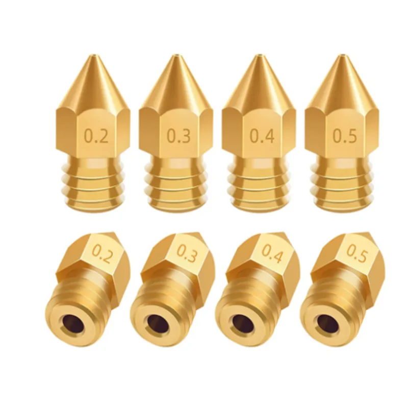 20 szt. Mosiężny MK8 nozzle1.75 mm drukarka 3D 0.2/0.3/0.4/0.5/0.6/0.8/1.0mm wytłaczarka głowica Hotend dysze 3D części drukarki 3 CR10