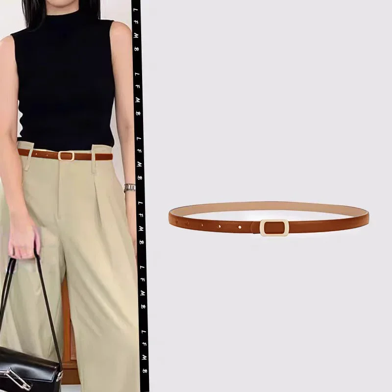 

Fashionable And Minimalist Slim Waist Women's Belt With Decoration, Dress With Waist Cinching, Versatile Trousers, Jeans, Belt,