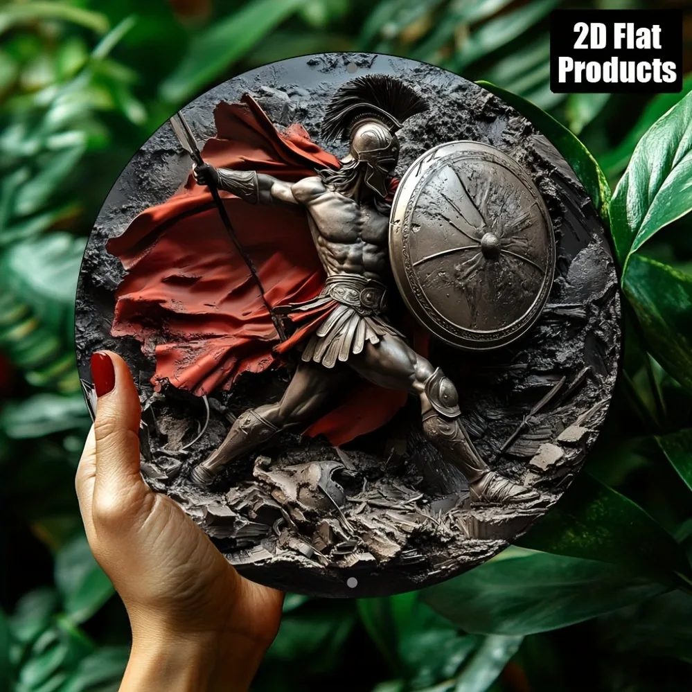 Spartan Warrior redondo, un clásico regalo navideño y navideño para decoración del hogar, oficina, bar, cocina y sala de estar