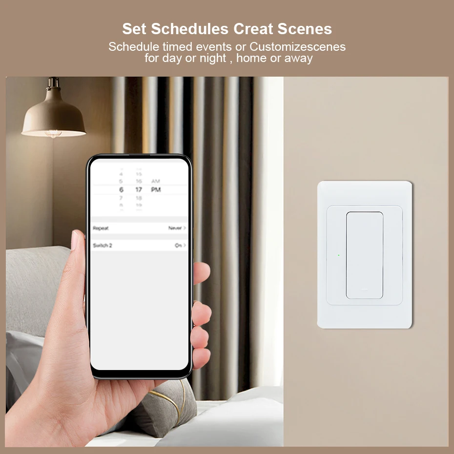 Tuya WiFi Smart Switch US AU Standard Remote Control 1/2/3 Gang WiFi Switch Physical Wall Button for Alexa Google Home Assistant