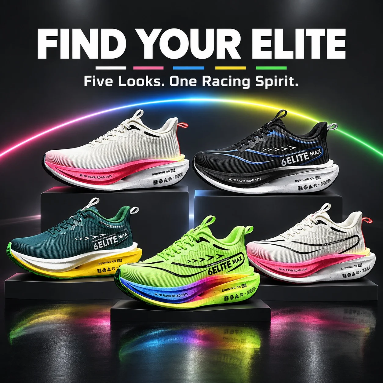 Flumenis Breathable Mesh Running Shoes Shock Absorption Athletic Sneakers Men Outdoor Jogging Marathon Sports Footwear