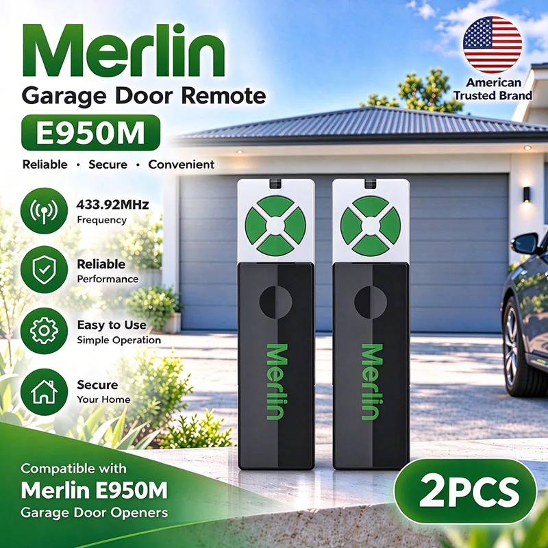Merlin E950M Garage Door Remote Security+ 2.0 for E960M E950M E945M E943M Garage Door Opener 433.30 433.92 434.54MHz