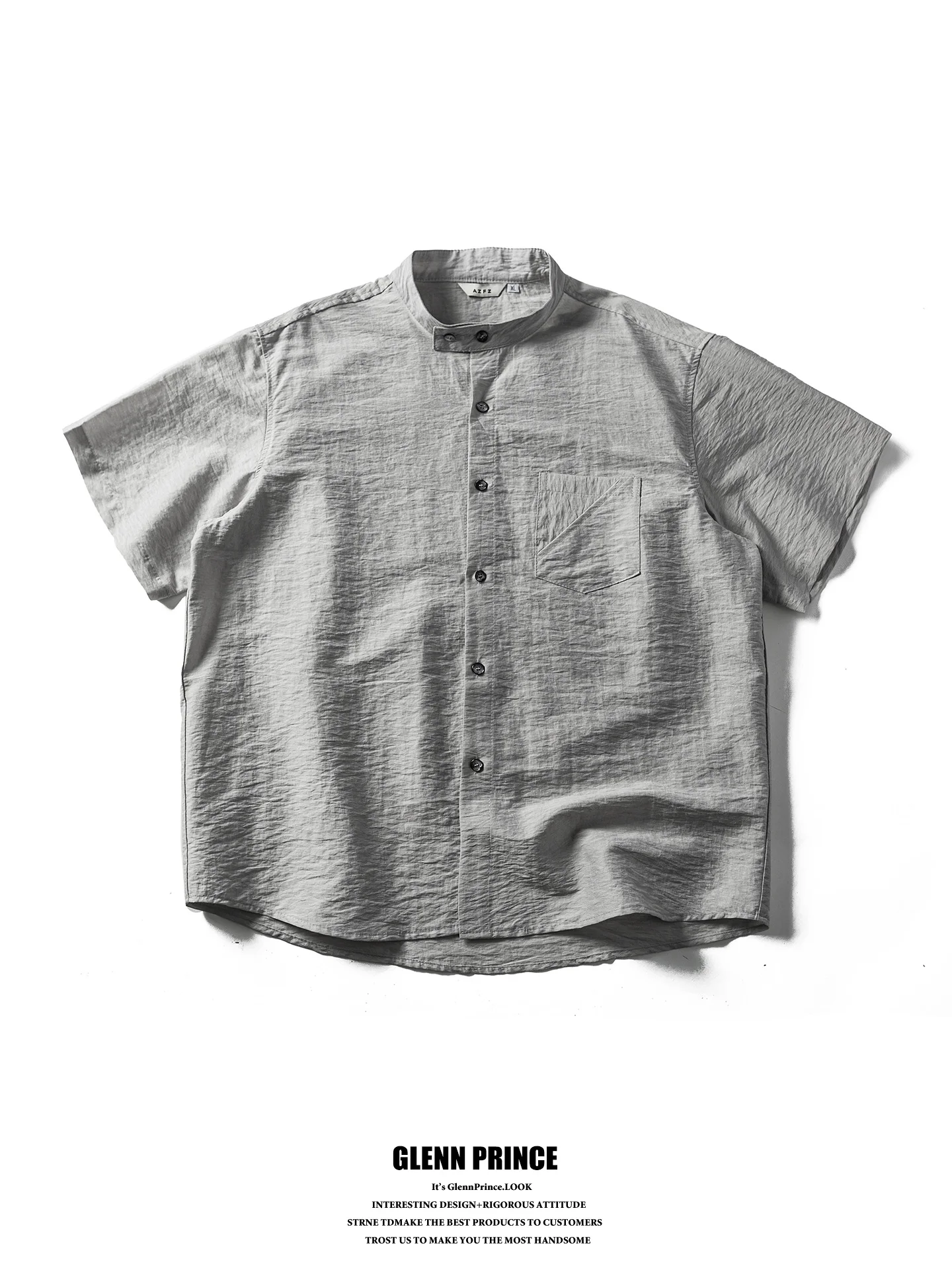 

Retro Chinese Style Men's Short Sleeve Shirt Thin Linen Stand Collar Cleanfit Lightweight Button up Breathable Summer ...