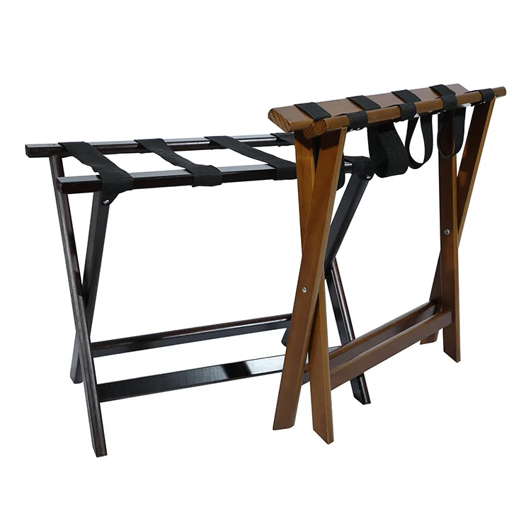 

Wooden Hotel Suite Luggage Rack Fashionable Storage Rack Foldable Solid Wood Shelf luggage rack