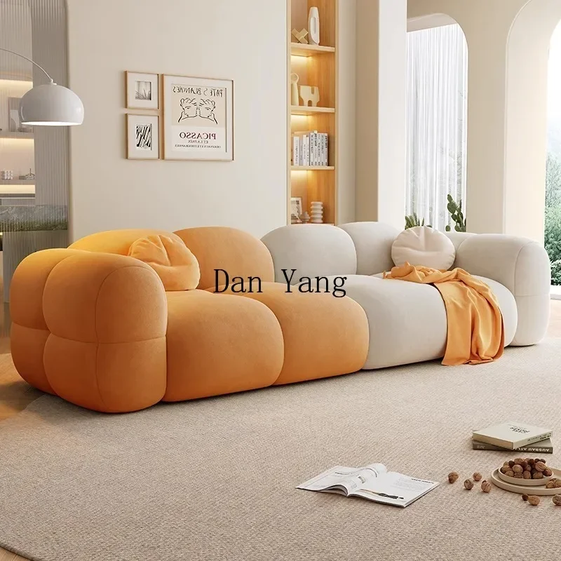 DY's latest cream wind jelly sofa modern simple puff sofa small apartment living room sofa