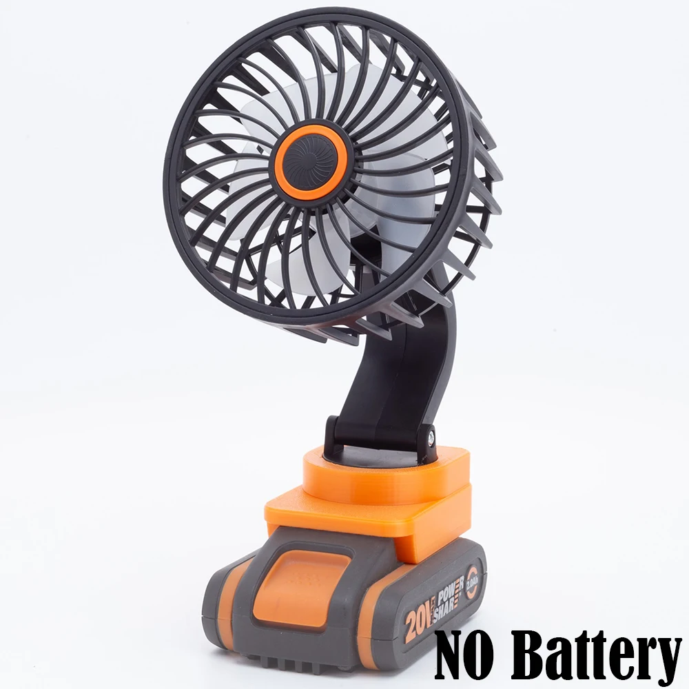 Portable Camping Fan For Worx 20V 4PIN  Lithium Battery Powered Wireless Hiking Fishing Workshop office camping fan (No battery)