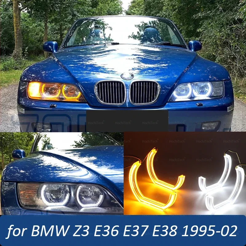 2 Years Warranty Hight Quality LED ice Crystal Angel Eyes Kit White  Ring for BMW z3 E36 E37 E38 roadster coupe 1995-2002