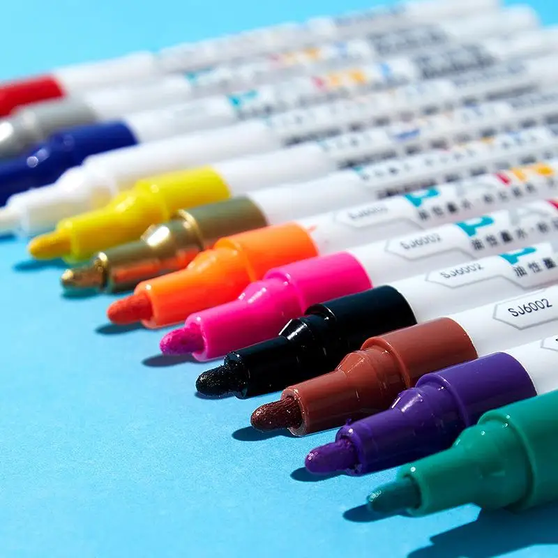 Paint Marker DIY Glass Plastic Wood Etc Paint Pens Paint Refinisher Oil-Based Ink Vivid Colours  Does Not Fade Easily