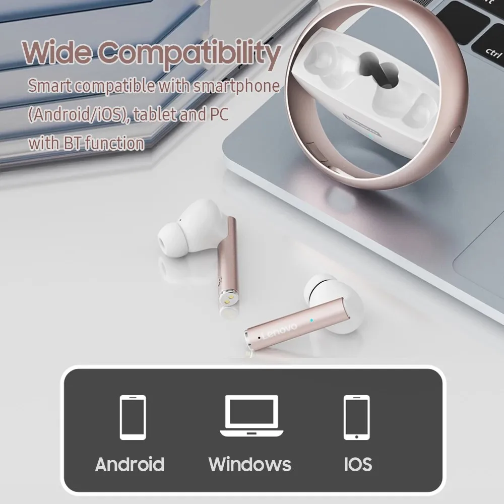 Original Lenovo LP60 Wireless Bluetooth 5.0 Noise Cancelling Headphones Smoother Transmission Earphones Quick Connect Headset