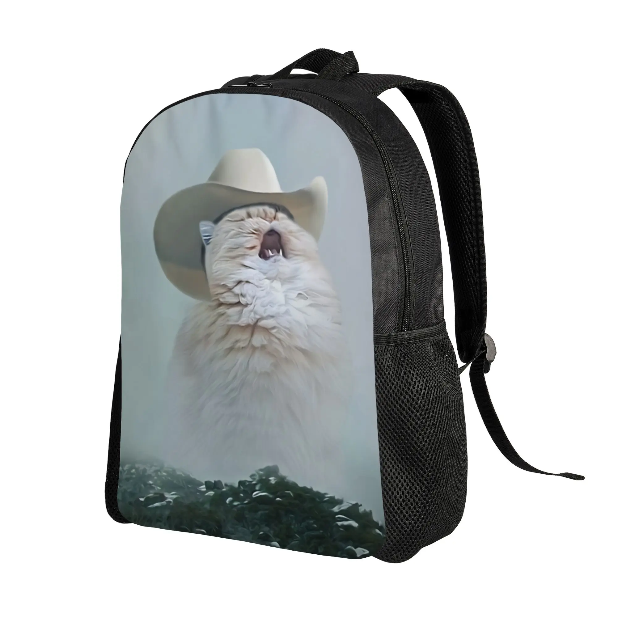 Cat meme Cowboy Cat Schoolbag Students Sporty Daily mochila Large Capacity Laptop Bag Back To School Season