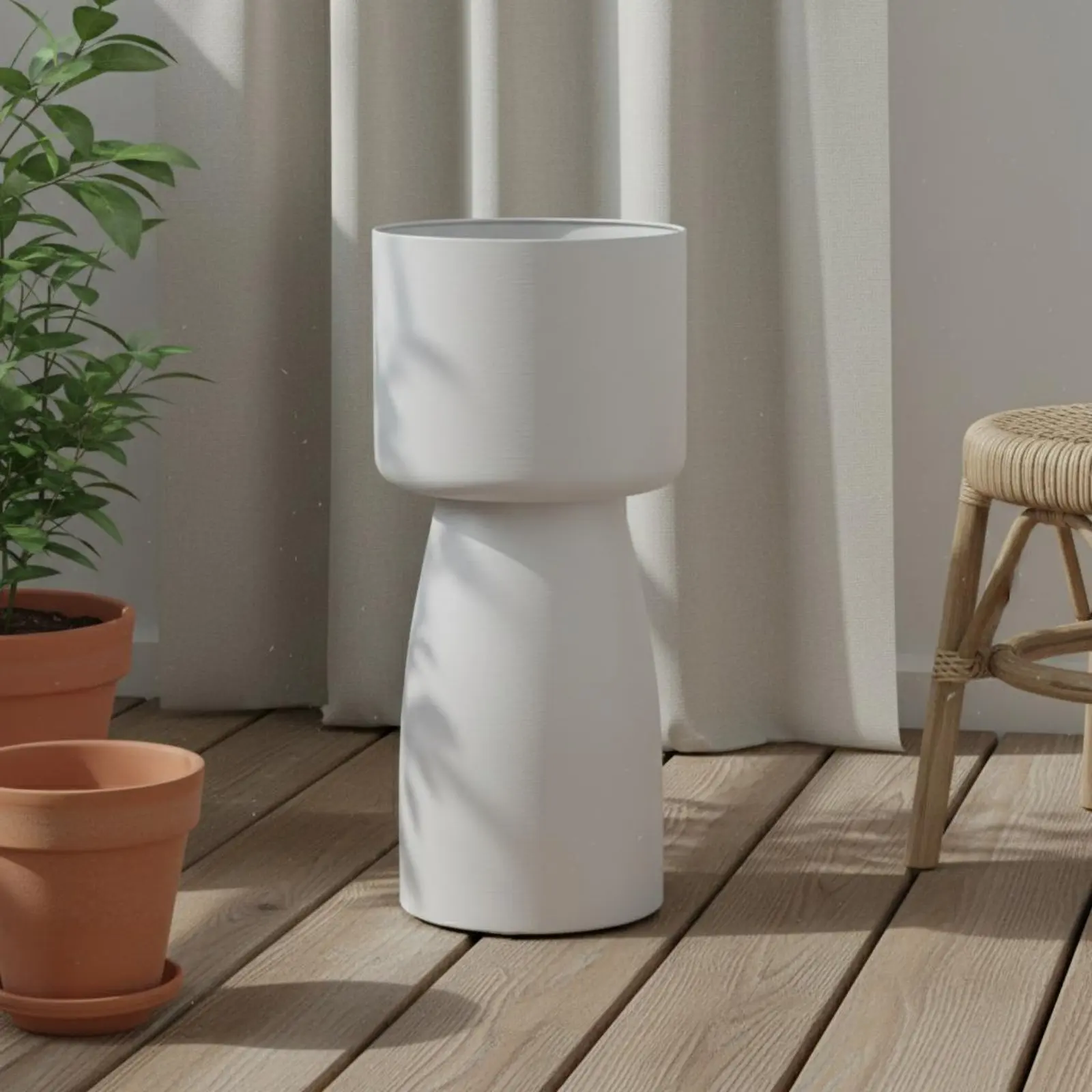Metal Plant Stand Decorative Modern Pedestal Planter Nordic Design Flower Holder Artistic Piece Tall Metal Planter Stable Base